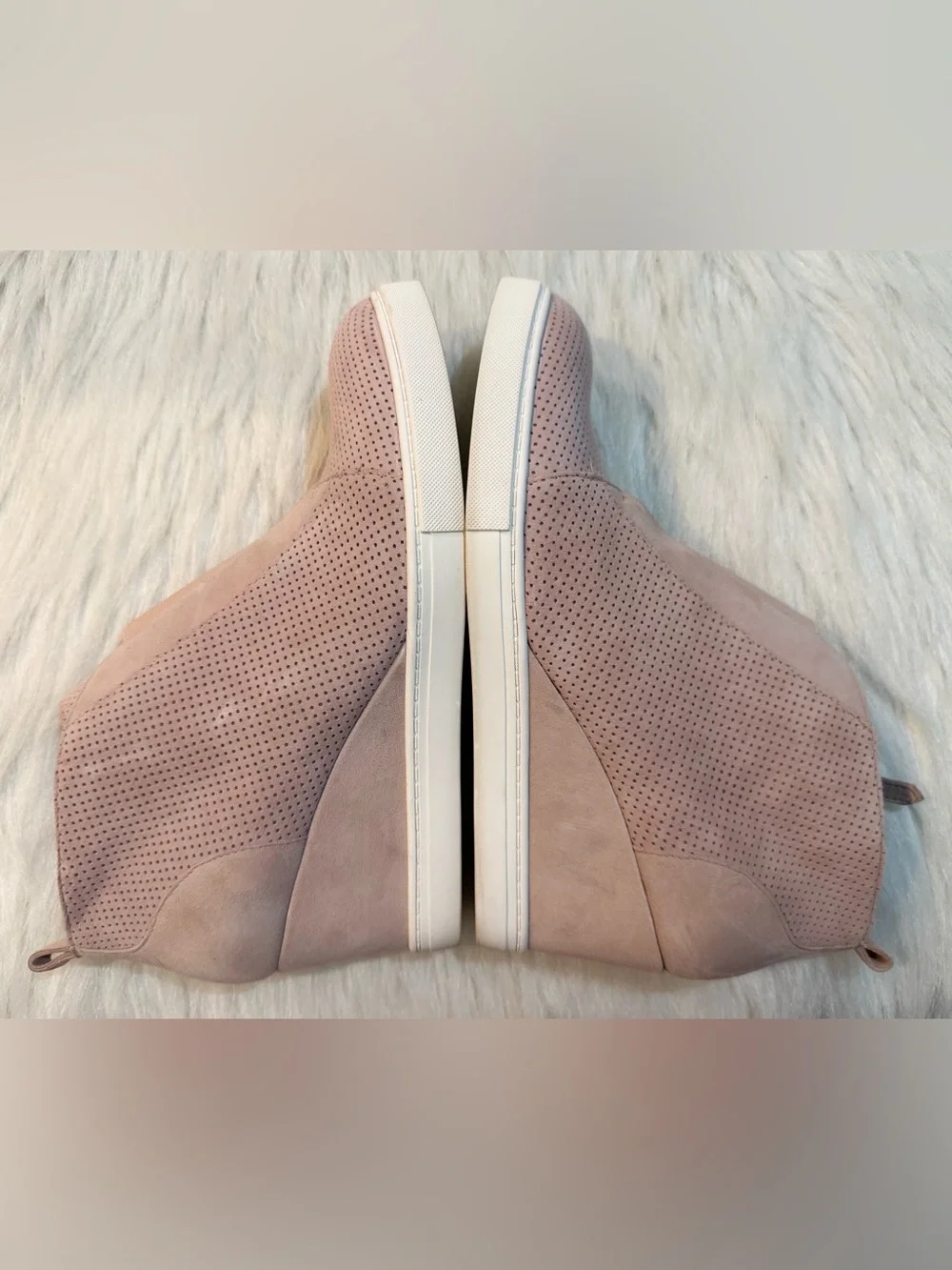 Ladies Linea Paolo Felicia Wedge Leather Bootie Soft Pink Size 8 GUC